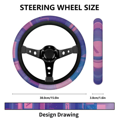 Pink Neon City Car Seat Covers Set