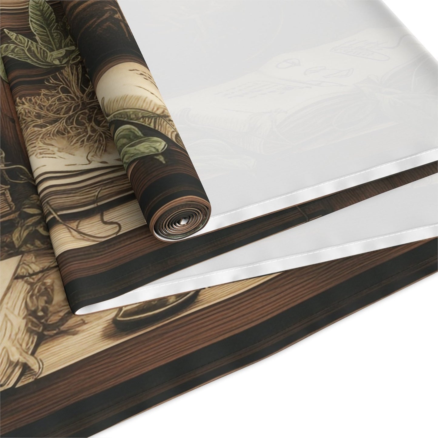 Olive Green Plant lover dinner table runner cloth, Dark academia dinning room home decor, Cottagecore Table Runner housewarming gift - sense forest