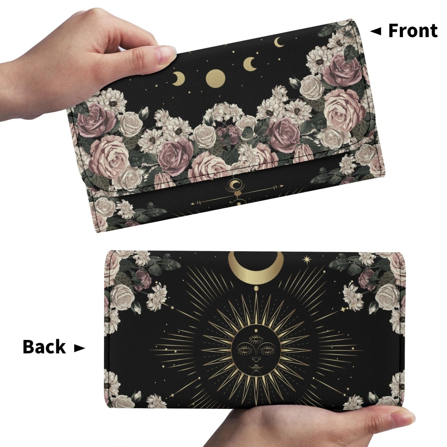 Pale Rose Moon Phase Vegan Leather Witchy Satchel Bag | Sense Forest - sense forest