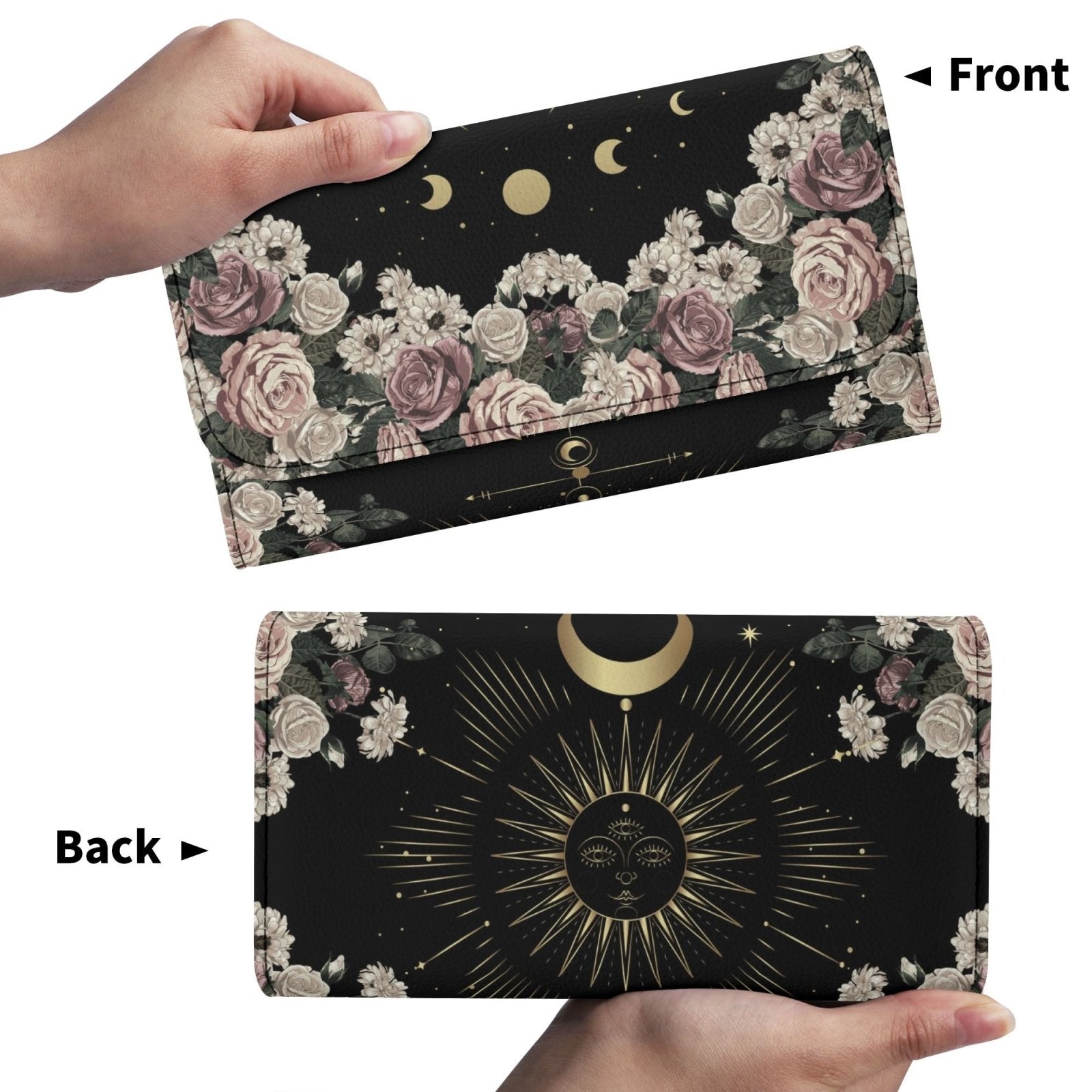 Pale Rose Moon Phase Vegan Leather Witchy Satchel Bag | Sense Forest - sense forest
