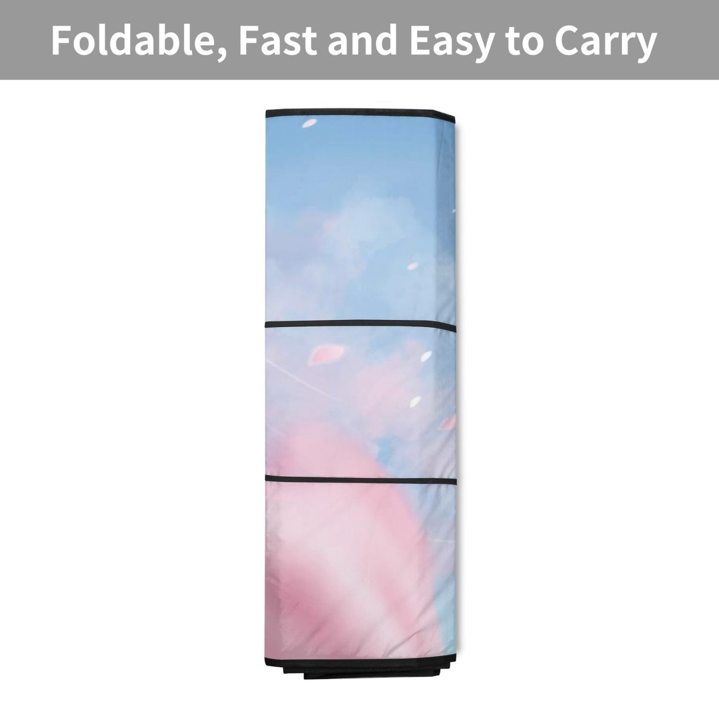 Pastel Cherry Blossom Blue Sky Car Windshield Sun Shade | Sense Forest - sense forest