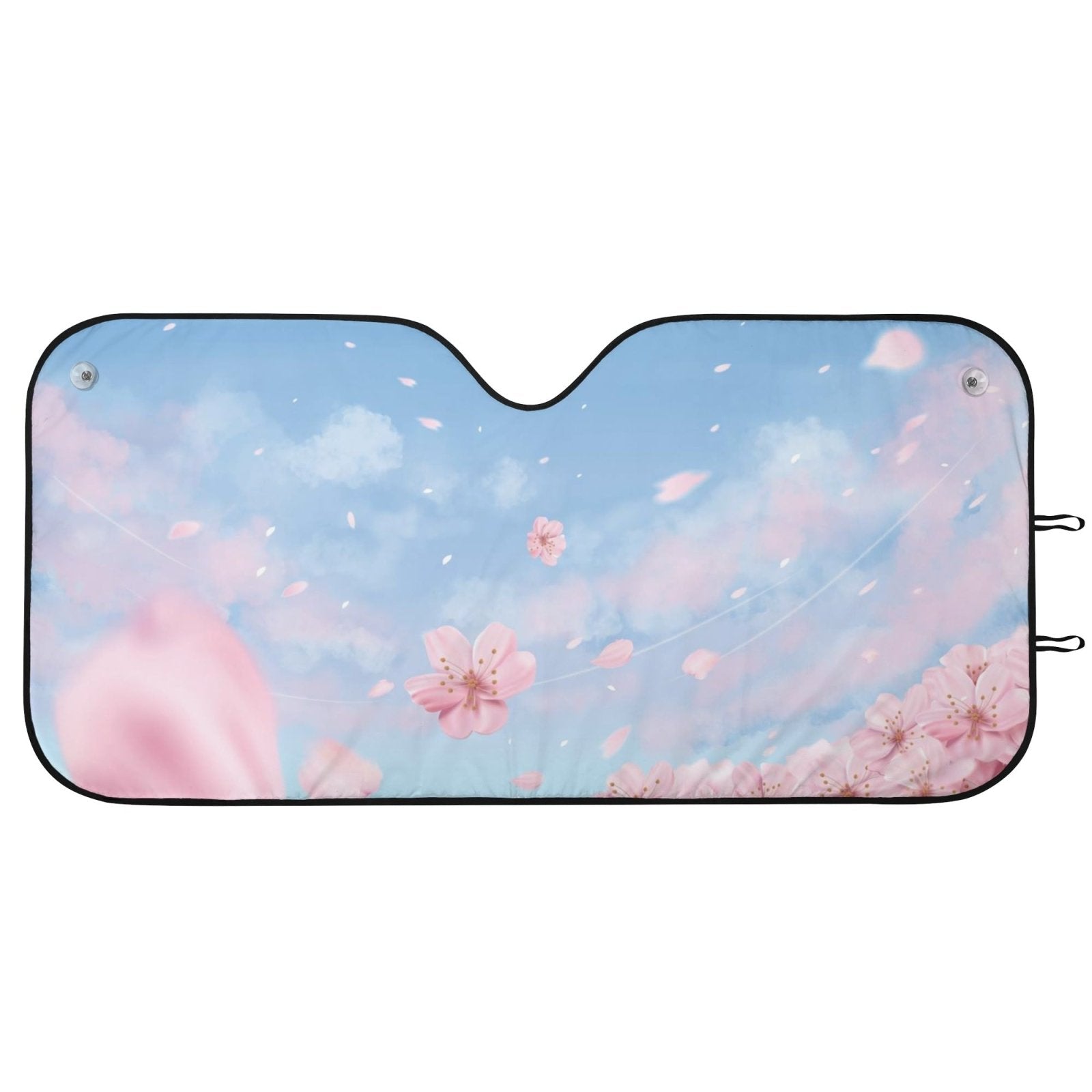 Pastel Cherry Blossom Blue Sky Car Windshield Sun Shade | Sense Forest - sense forest