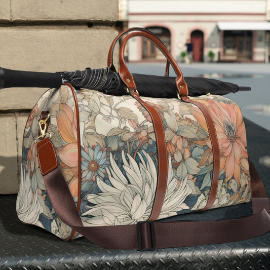 Pastel Cottagecore floral Travel Bag, Large weekender duffle bag | Sense Forest - sense forest