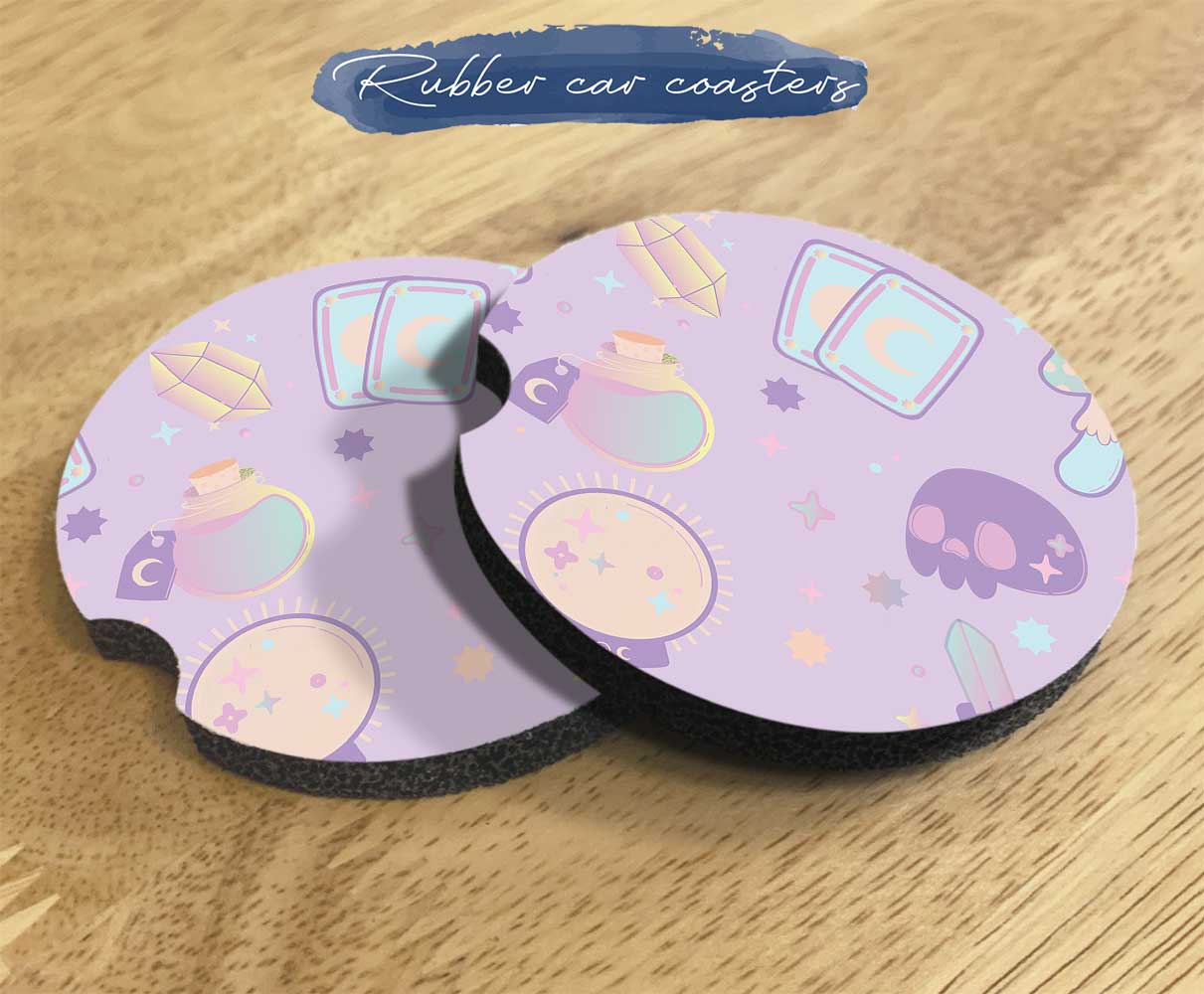 Pastel Purple Cute goth Car Seat Cover Set - sense forest