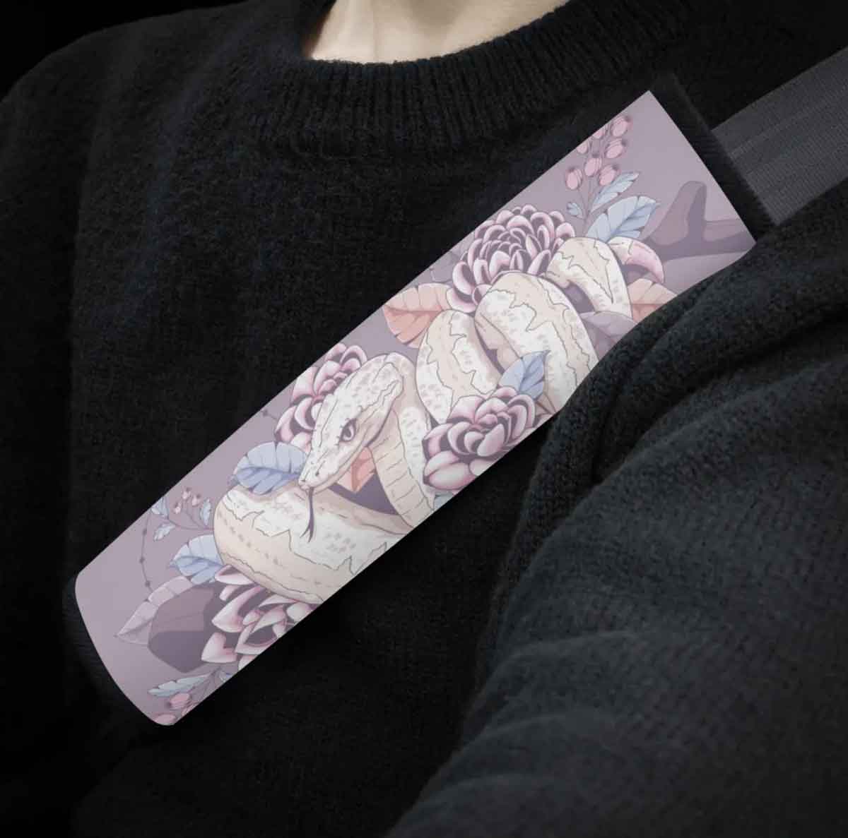 Pastel Purple Floral Snake Car Seat Covers Set - sense forest
