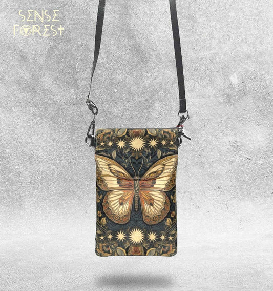 Celestial butterfly Vegan leather phone purse