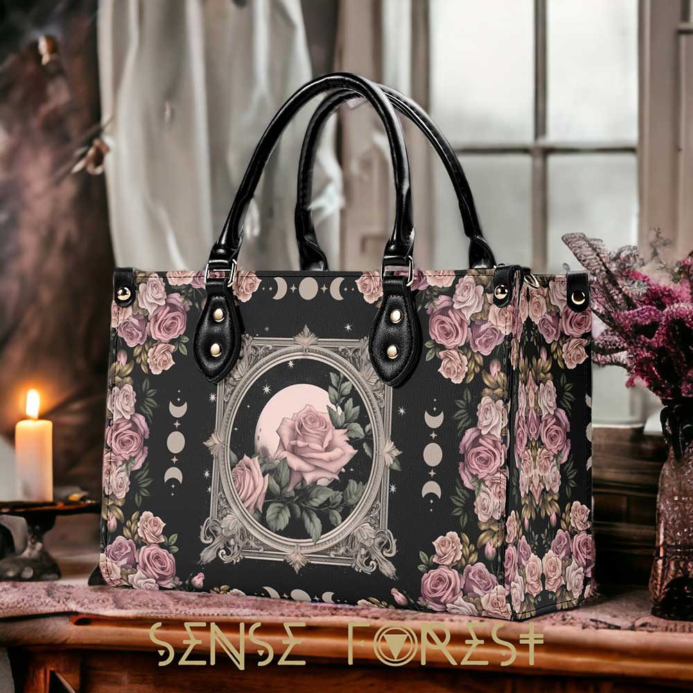 Dark Cottagecore Full moon rose handbag and wallet set | Sense Forest