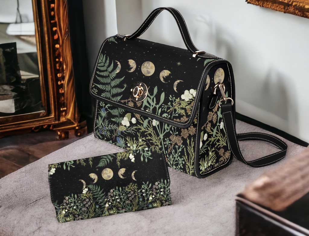 Pine Forest Satchel bag and wallet set set - sense forest