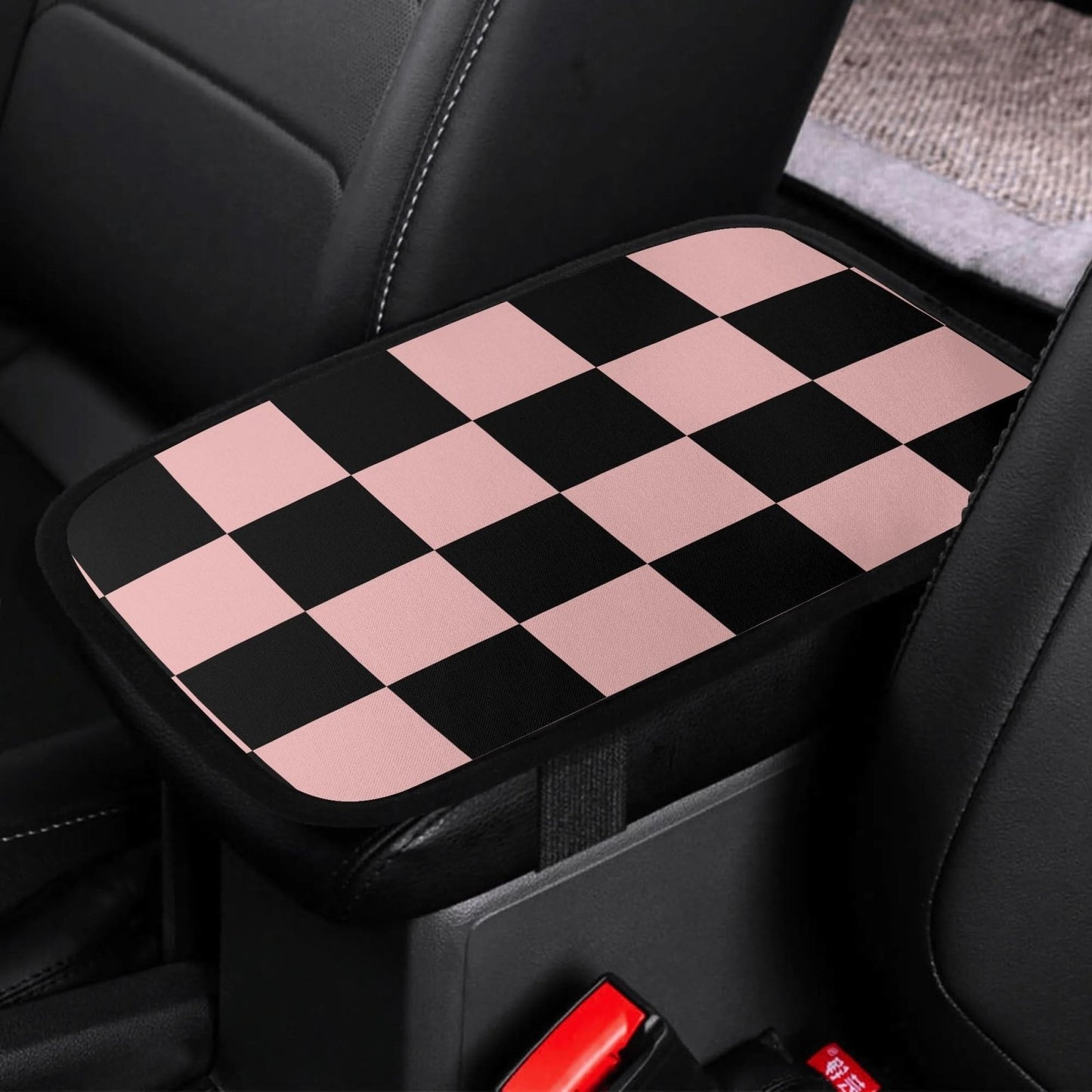 Pink Black Checker Lightweight Car Seat Cover Set | Sense Forest - sense forest