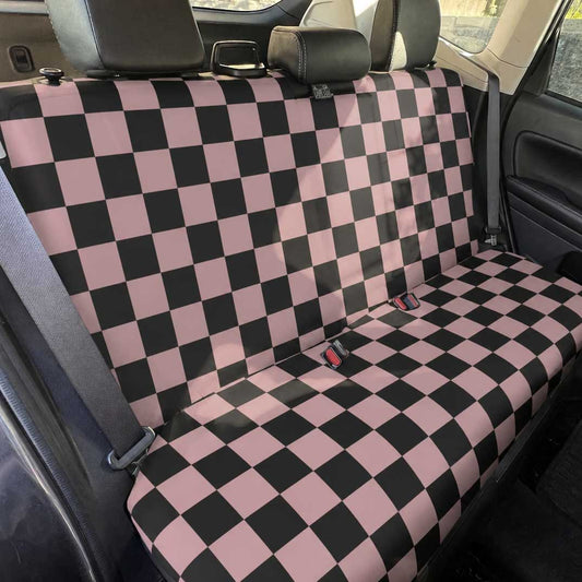Pink Black Checker Lightweight Car Seat Cover Set | Sense Forest - sense forest