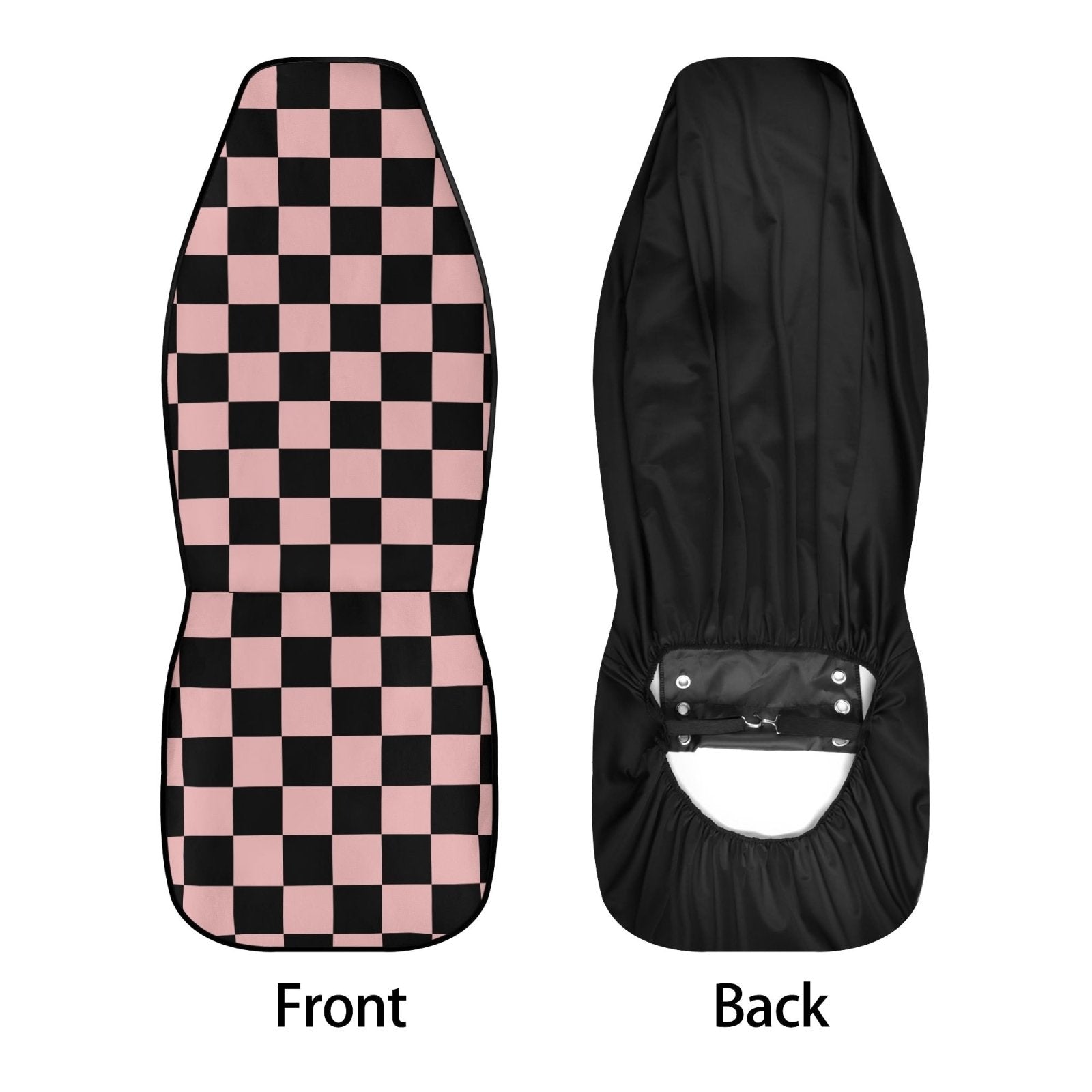 Pink Black Checker Lightweight Car Seat Cover Set | Sense Forest - sense forest