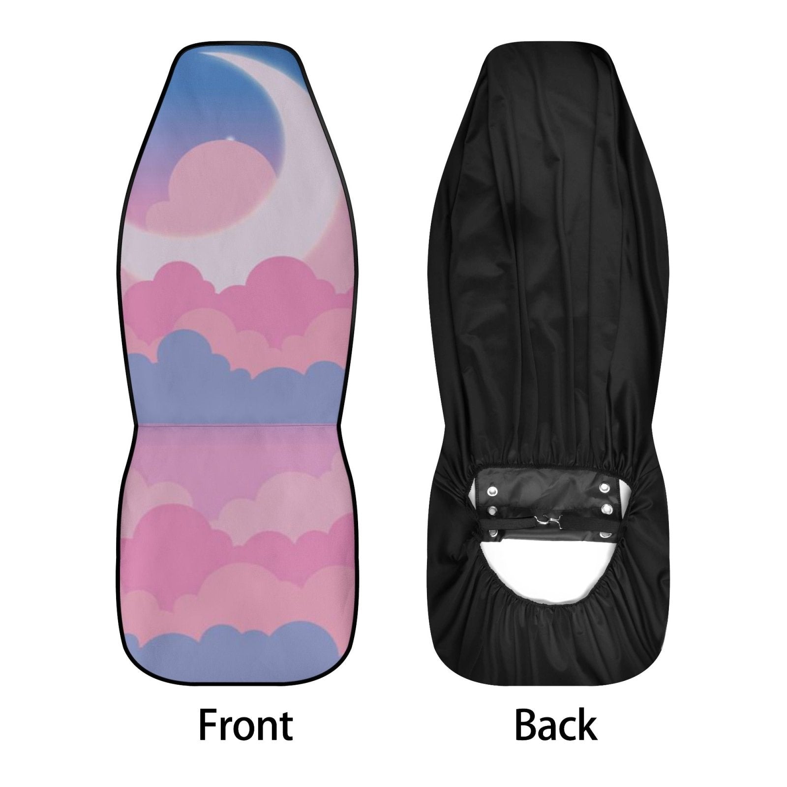 Pink Cloud Big Moon Kawaii Cute Car Seat Covers Set - sense forest