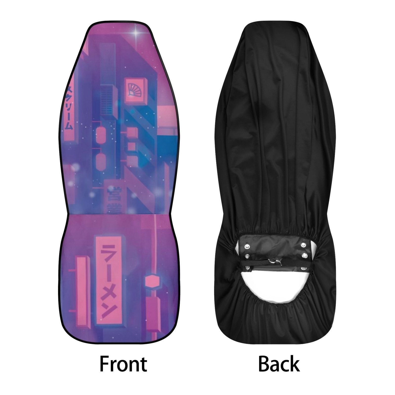 Pink Neon City Car Seat Covers Set - sense forest