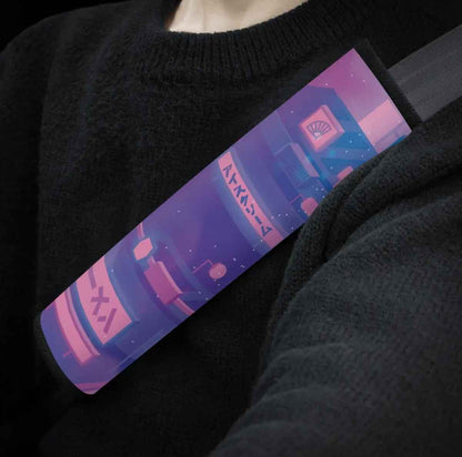 Pink Neon City Car Seat Covers Set