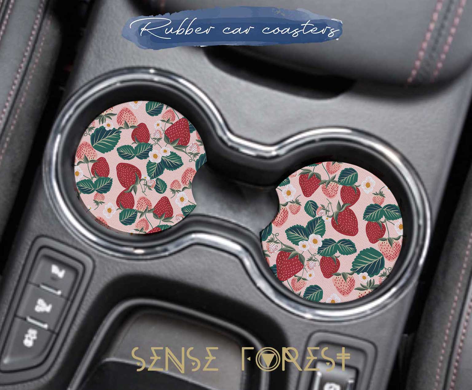 Pink strawberry Car Seat Cover Set - sense forest