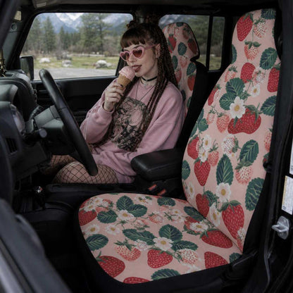 Pink strawberry fune & cute Car Seat Covers full Set