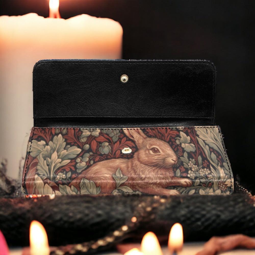 Retro Botanical Rabbit Trifold Wallet | Sense Forest - sense forest