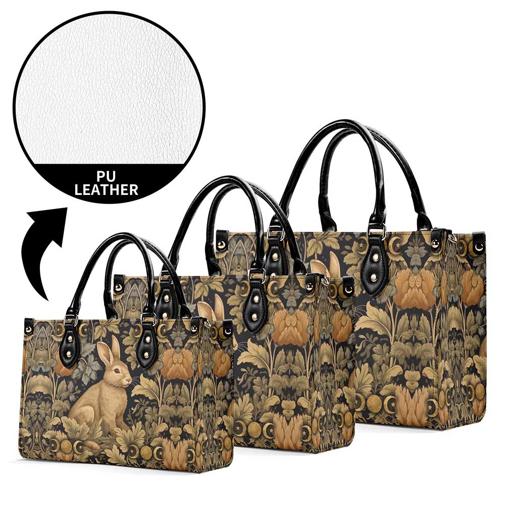 Retro Bunny Rabbit Celestial Mustard Handbag wallet set | Sense Forest - sense forest