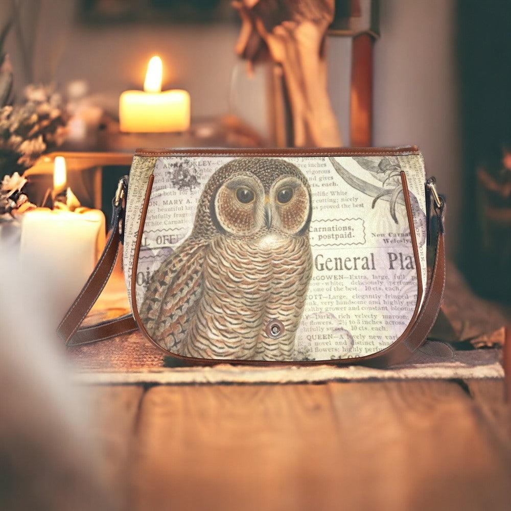Retro Owl canvas saddle Saddle Bag | Sense Forest - sense forest