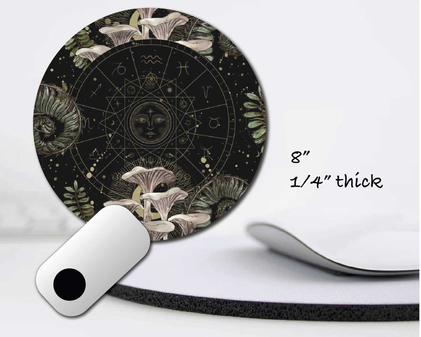 Dark Cottagecore desk mat,  Witchy mushroom gaming mousepad, Forest extended mousepad, gamer desk setup, tarot mat, Green with altar decor