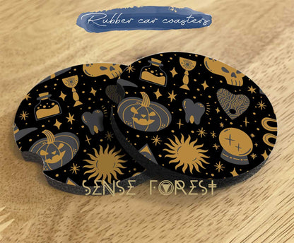 Halloween Spooky ghost Car Seat Cover Set, Kawaii Goth Car accessories
