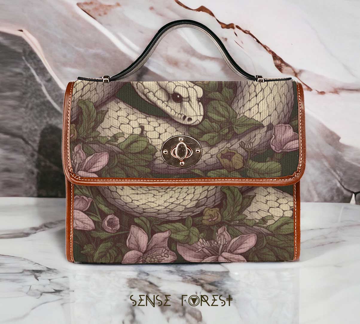Serpent the old canvas satchel bag - sense forest