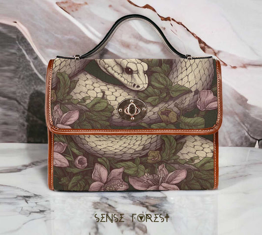 Serpent the old canvas satchel bag - sense forest