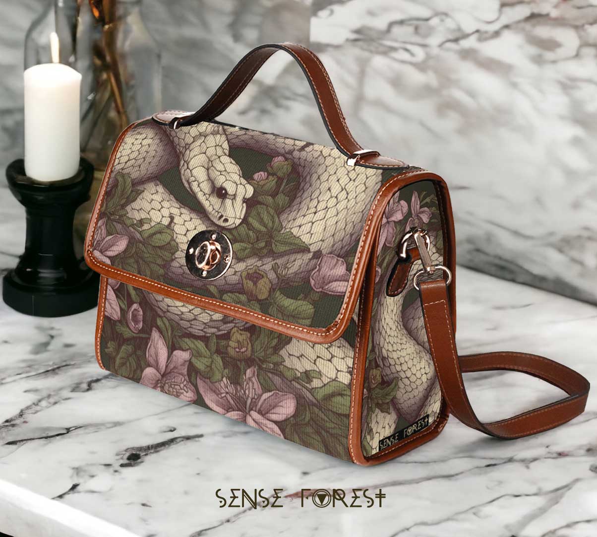 Serpent the old canvas satchel bag - sense forest