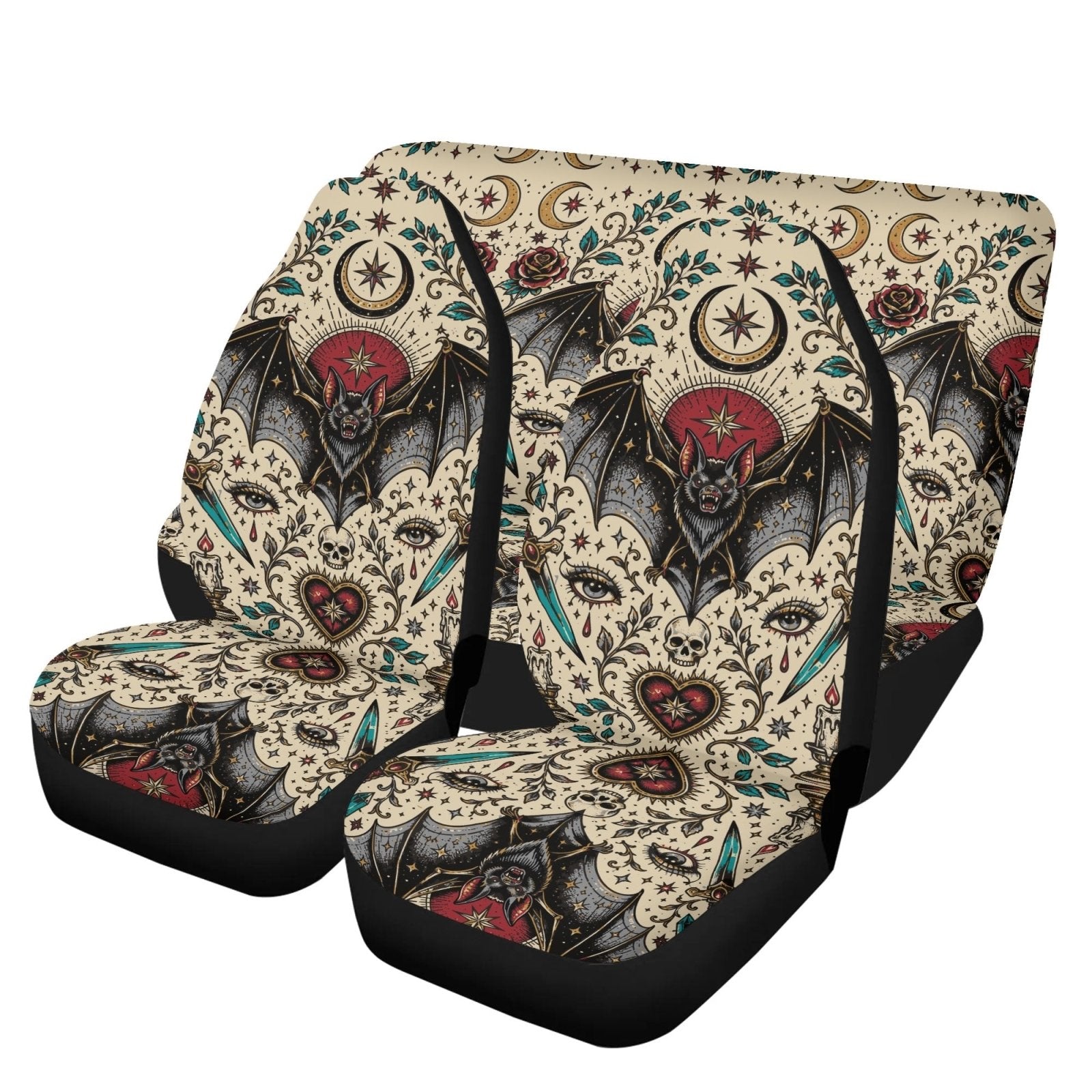 Traditional Vintage tattoo Bat Car Seat Covers Full Set - sense forest