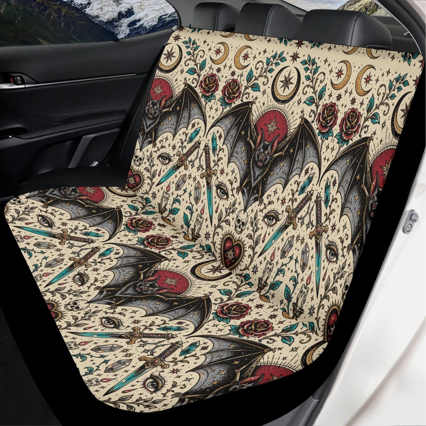 Traditional Vintage tattoo Bat Car Seat Covers Full Set - sense forest