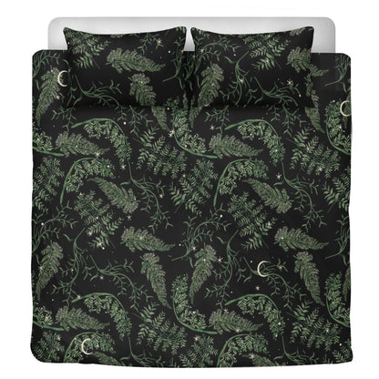 Whimsical Fern Moon Starry night 3 Pcs Beddings - sense forest