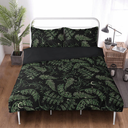 Whimsical Fern Moon Starry night 3 Pcs Beddings - sense forest