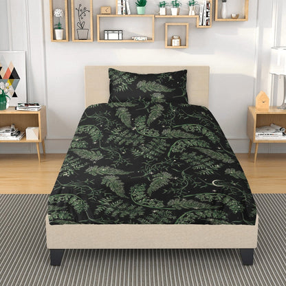 Whimsical Fern Moon Starry night 3 Pcs Beddings - sense forest