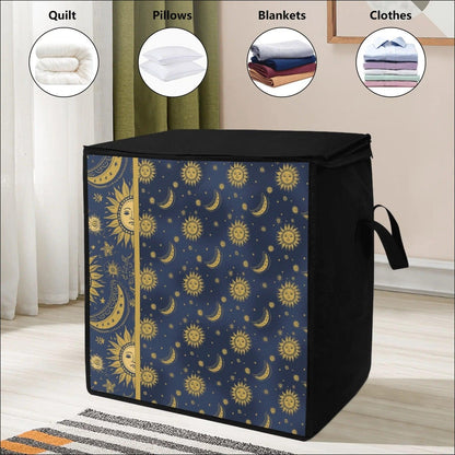 Whimsigoth Celestial Sun Moon Stars Bedding Storage Box Bag - sense forest