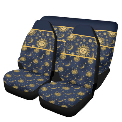Whimsigoth Sun Moon Stars Car Seat Covers Full Set - sense forest