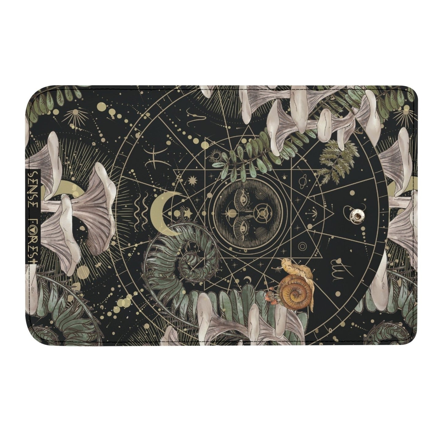White Chanterelles Mushroom Vegan Leather Trifold wallet | Sense Forest - sense forest