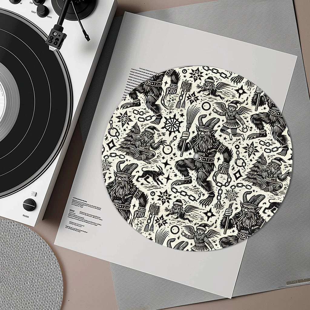 Winter solstice Krampus Pagan Christmas Turntable mat | Sense Forest - sense forest