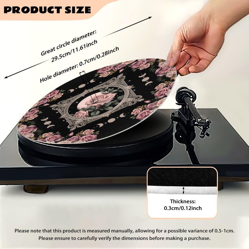 Witch Goth Rose Moon Turntable Slip mat | Sense Forest - sense forest