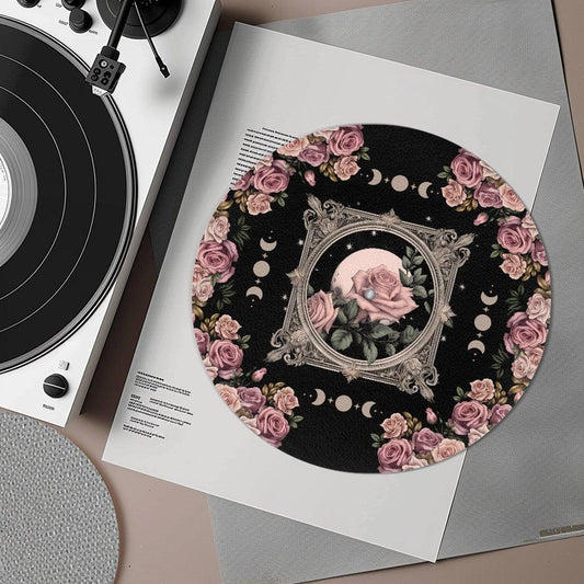Witch Goth Rose Moon Turntable Slip mat 