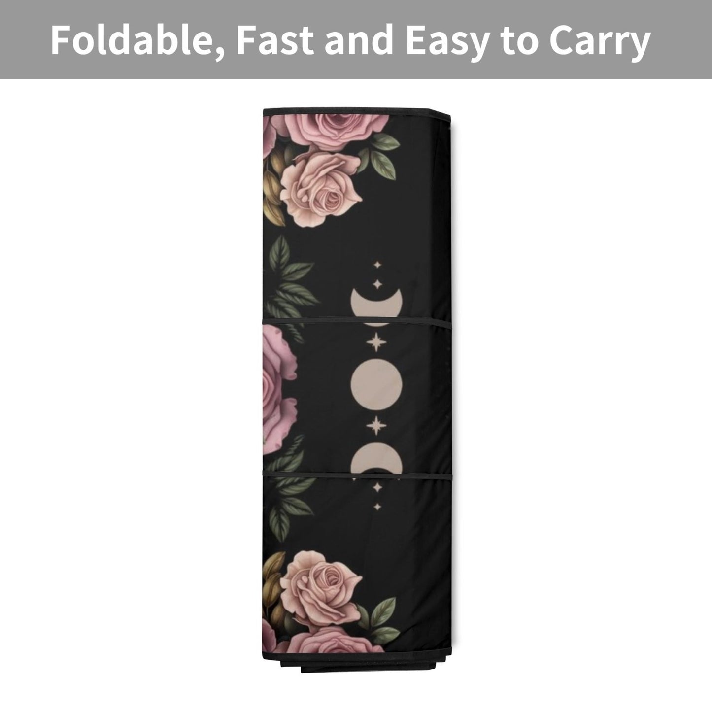Witchy Moon Rose Car Windshield Sun Shade | Sense Forest - sense forest