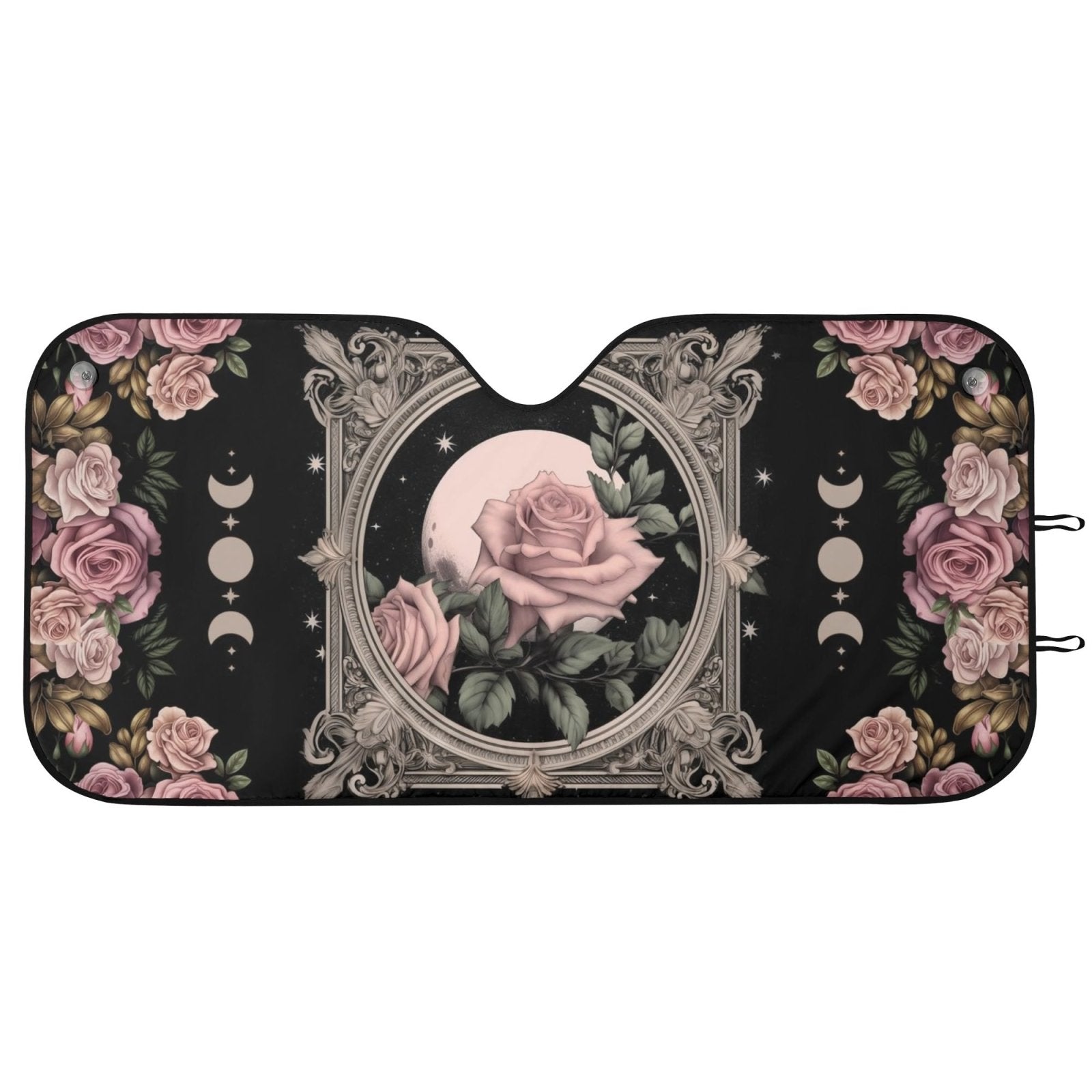 Witchy Moon Rose Car Windshield Sun Shade | Sense Forest - sense forest