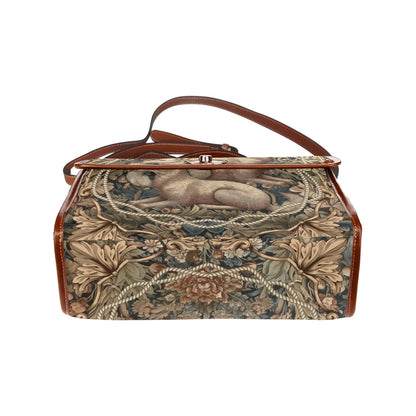 Fox in forest canvas satchel bag