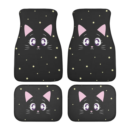 Kawaii Back cat twinkle stars Car Floor Mats