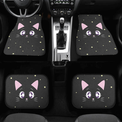 Kawaii Back cat twinkle stars Car Floor Mats