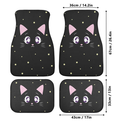 Kawaii Back cat twinkle stars Car Floor Mats