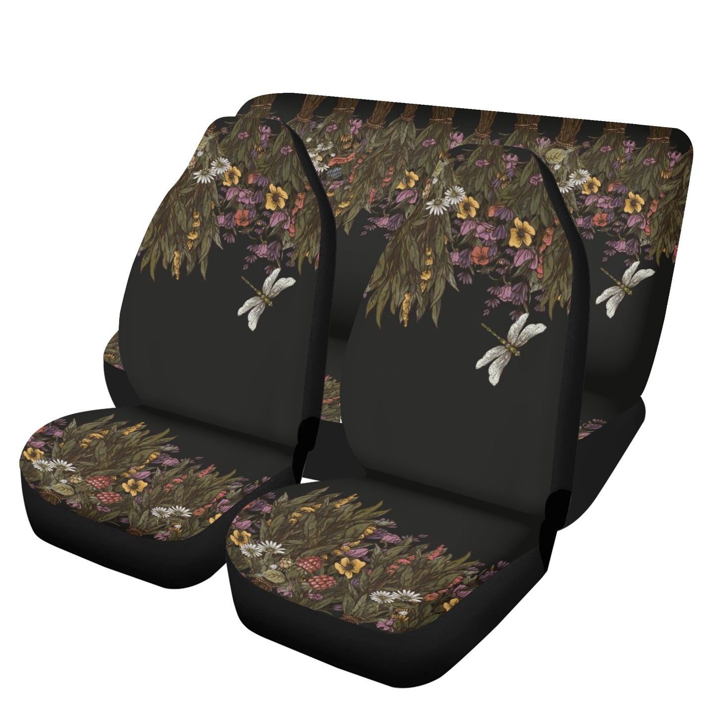 Green witch dried flower Car Seat Cover Set