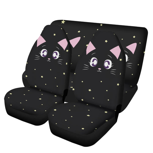 Kawaii Black Cats Seat Cover Set