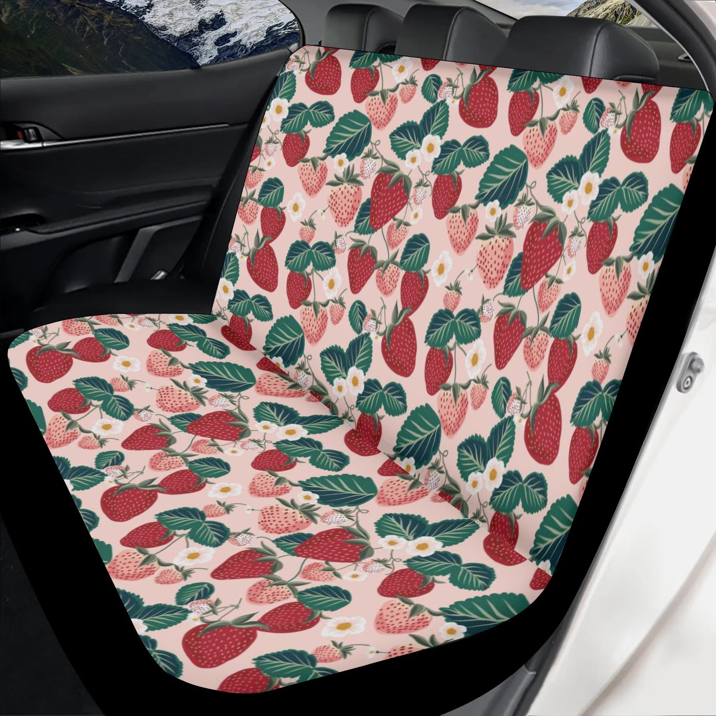 Pink strawberry Car Seat Cover Set