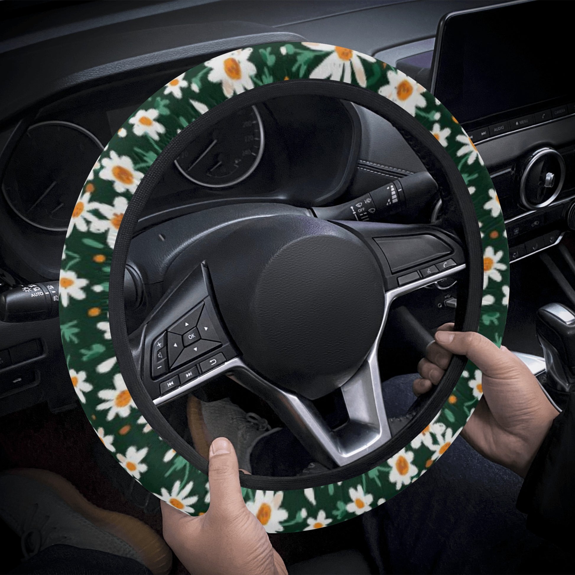 Cottagecore Daisy Car Steering Wheel Cover