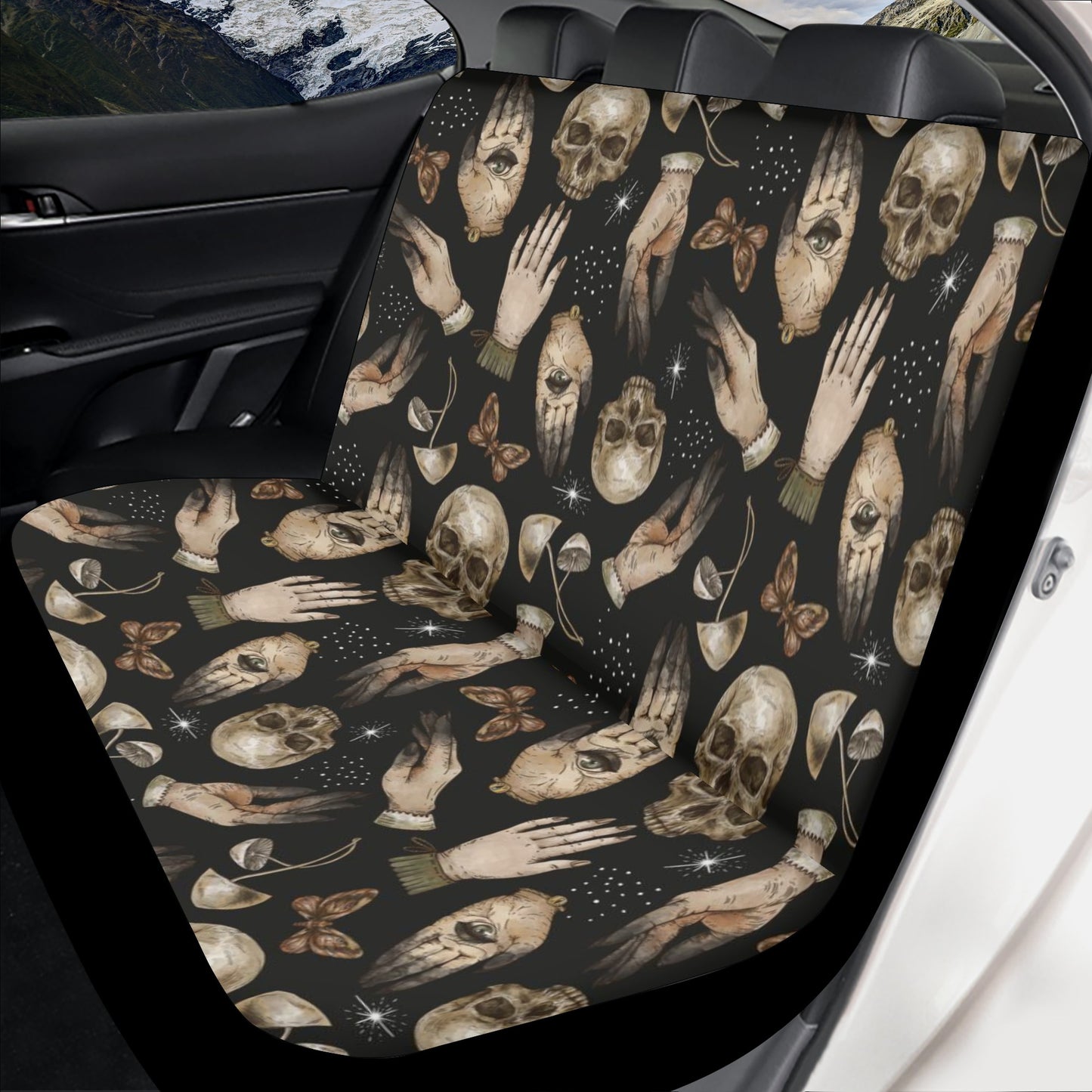 Skull Mushroom Witchcraft Car Seat Cover Set